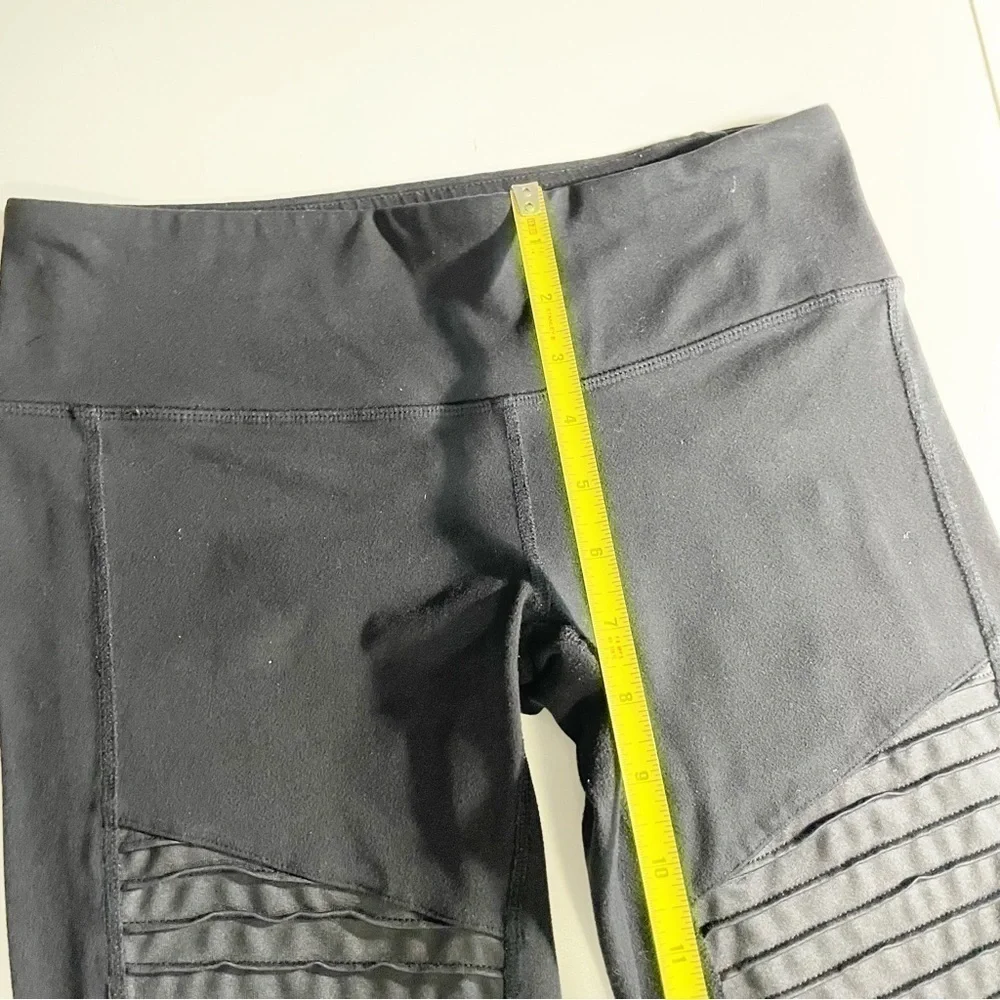 Alo Yoga Black Motto Mid Rise Leggings
